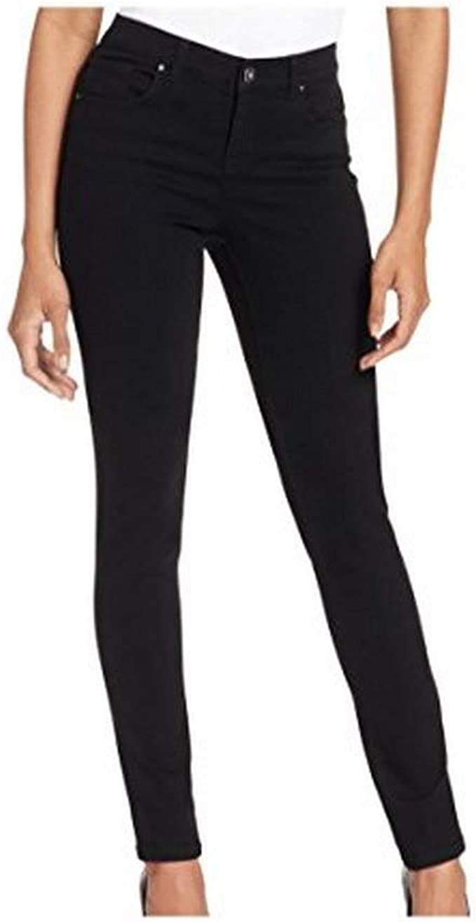 Style & Co Women's Curvy Fit Skinny Bling Pocket Jeans Black Size 6