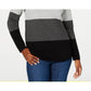 Karen Scott Women's Colorblocked Pullover Sweater Gray Combo Size Small