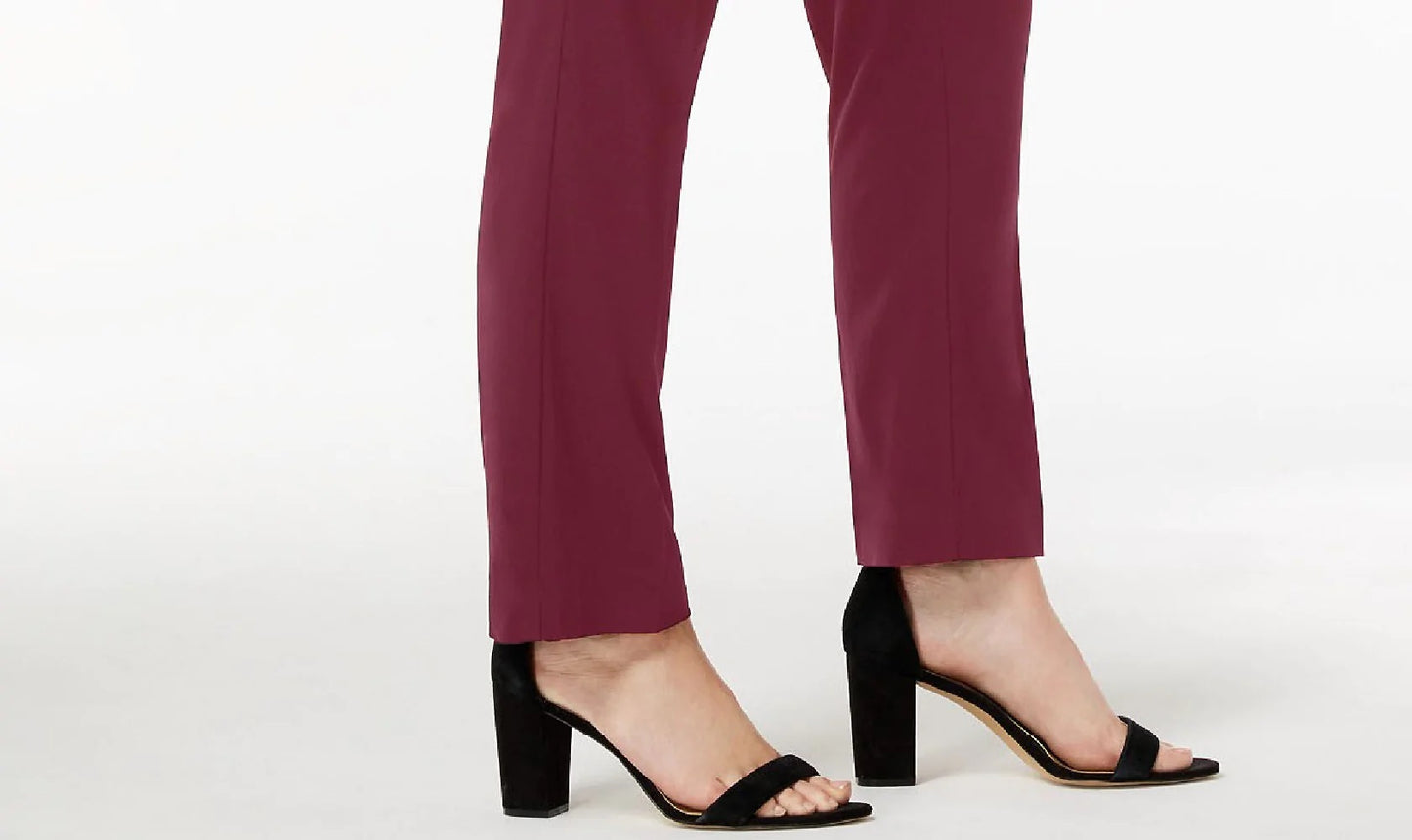 JM Collection Women's Short Tummy Control Curvy Fit Pants Wine Size 4 Petite Small