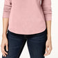 Karen Scott Women's Stand Collar Snap Front Top Pink Size PS