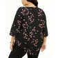 Alfani Women's Plus Size Chiffon-Trim V-Hem Tunic Black Size 0X