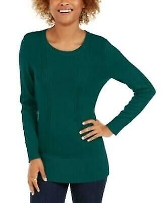 Style & Co Women's Mixed Stitch Sweater Green Size Large