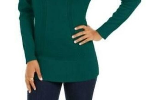 Style & Co Women's Mixed Stitch Sweater Green Size Large