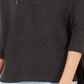 Style & Co Women's Hoodie 3/4 Sleeve Top Black Size Small