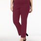JM Collection Women's Petite Regular Length Tummy-Control Curvy Fit Pants Red Size 22X5