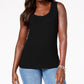 Karen Scott Women's Petite Cotton Studded Tank Black Size Medium