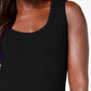 Karen Scott Women's Petite Cotton Studded Tank Black Size Medium