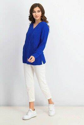 Karen Scott Women's Basket-Stitch Sweater Blue Size Medium