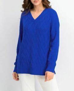 Karen Scott Women's Basket-Stitch Sweater Blue Size Medium