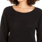 Alfani Women's Metallic Ribbed-Knit Sweater Black Size Medium