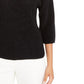 Alfani Women's Metallic Ribbed-Knit Sweater Black Size Medium