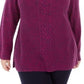 Karen Scott Women's Plus Size Cable-Knit Panel Fuschia Marble Sweater Fuschia Size 0X