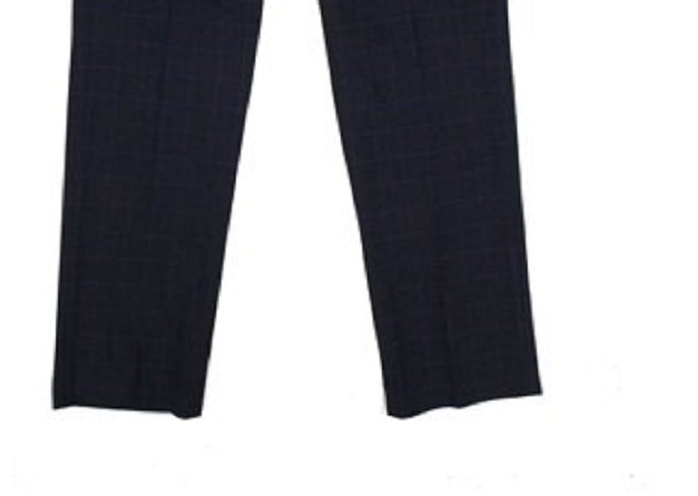 Vince Camuto Men's Straight Leg Stretch Plaid Slim Fit Pants Black Size 34X30