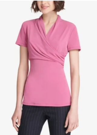 DKNY Women's Ruched Top Pink Size X-Small