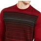 Alfani Men's Striped Long Sleeve Crew Neck Classic Fit Wool Blend Sweater Red Size XX-Large