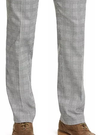 Tommy Hilfiger Men's Plaid Th Flex Stretch Modern Fit Dress Pants White Size 38X30