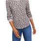 Ultra Flirt Women's Camouflage Long Sleeve Crew Neck Top Grey Size X-Small