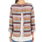 Style & Co Women's Petite Striped Layered-Look Sweater Purple  stripe  Size PL