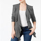 Karen Scott Women's Ruffle Front Cardigan Black Size Small