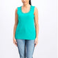 Karen Scott Women's Stud-Trim Ladder-Neck Top Green  Size Large