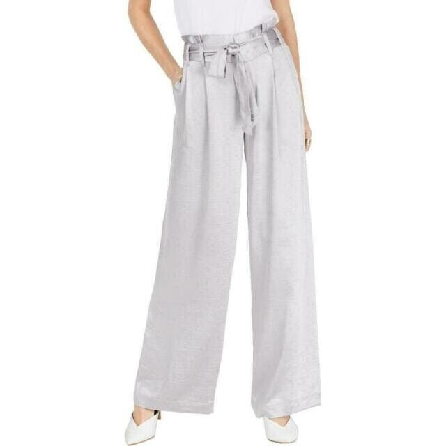 INC International Concepts Women's Wide Leg Pants Silver   Size 4