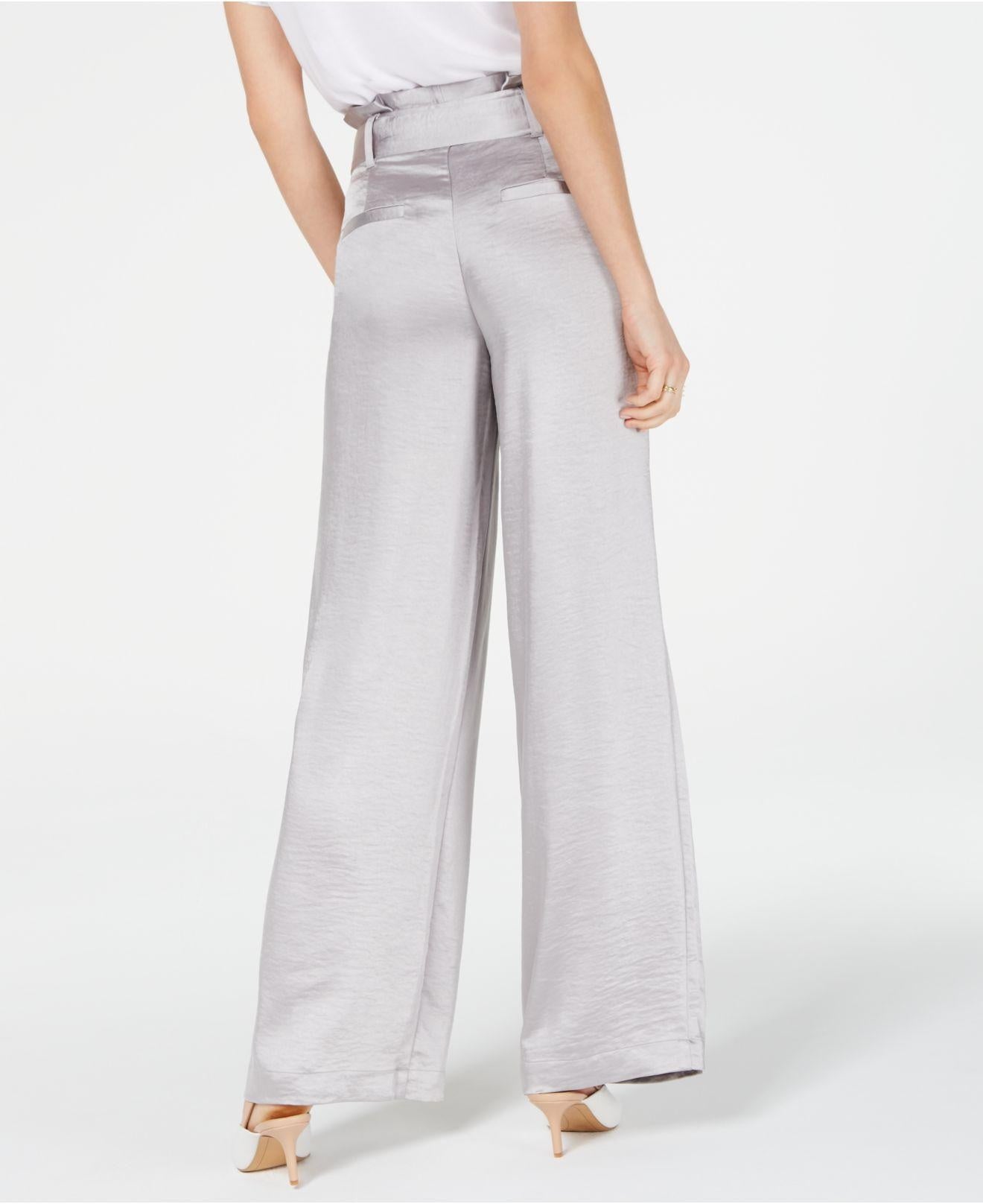 INC International Concepts Women's Wide Leg Pants Silver   Size 4