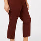 Alfred Dunner Women's Plus Skinny Leg Comfort Waist Ankle Pants Brown Size 22W