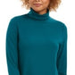 Charter Club Women's Heathered Ribbed Turtleneck Top Green Size XX-Large