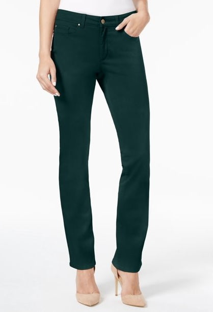 Charter Club Women's Lexington Straight-Leg Jeans Green Size 14 S