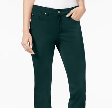 Charter Club Women's Lexington Straight-Leg Jeans Green Size 14 S