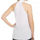 Calvin Klein Womens Slim Fit Tie Neck Sleeveless V Neck Top White Size Large