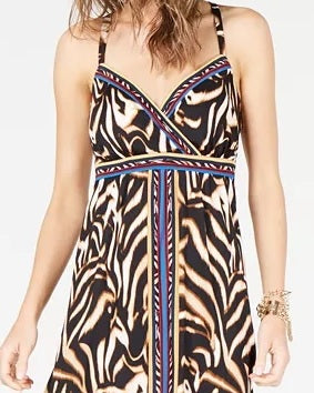 INC International Concepts Women's Strappy Back Maxi Dress Black Multi Size Petite S