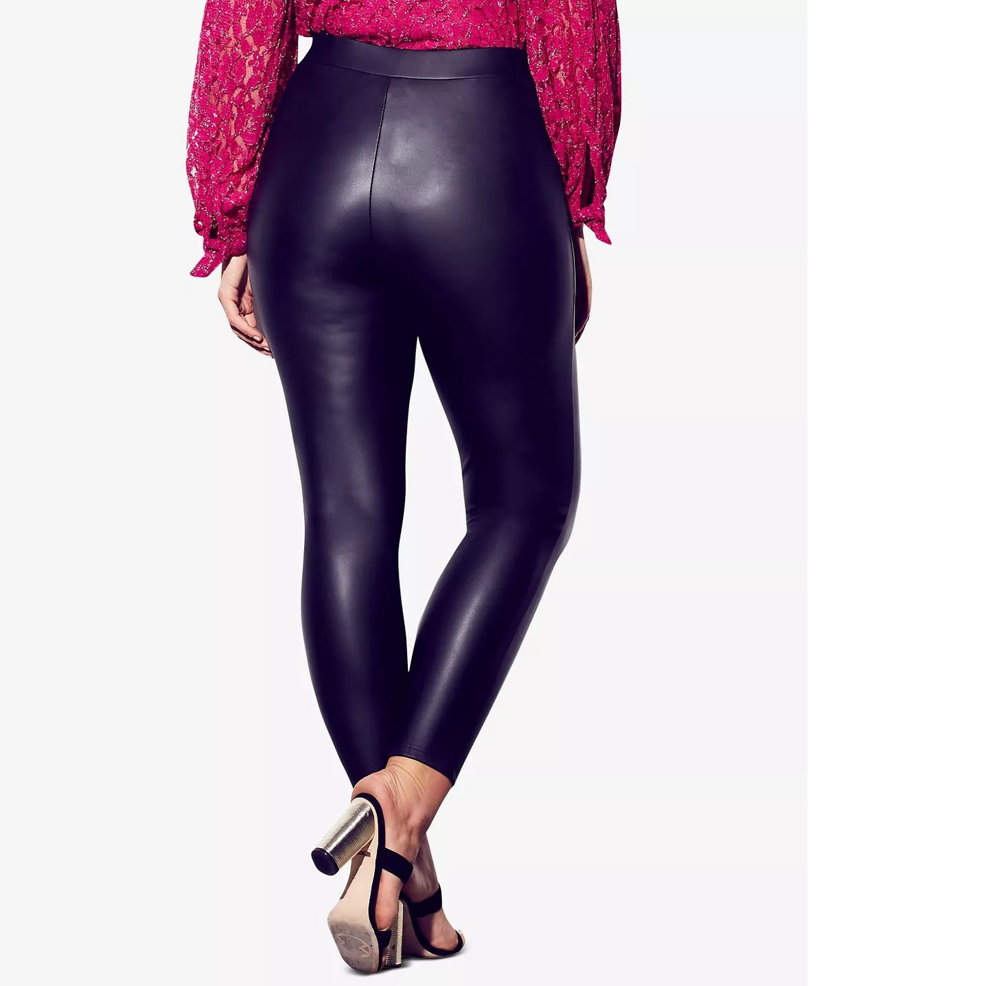 City Chic Women's Plus Size Faux-Leather Leggings Black Size 20W