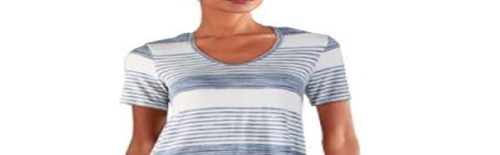 Karen Kane Women's Striped Side Knot T-Shirt Blue Size M