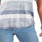 Karen Kane Women's Striped Side Knot T-Shirt Blue Size M
