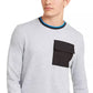 Alfani Men's Heathered Pocket Crew Sweatshirt Gray Size Small