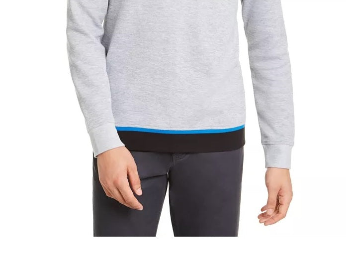 Alfani Men's Heathered Pocket Crew Sweatshirt Gray Size Small