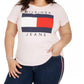 Tommy Hilfiger Women's Plus Cotton Logo T-Shirt White Size 0X