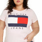 Tommy Hilfiger Women's Plus Cotton Logo T-Shirt White Size 0X