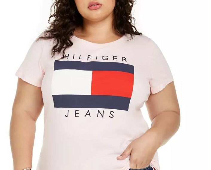 Tommy Hilfiger Women's Plus Cotton Logo T-Shirt White Size 0X