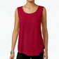 JM Collection Women's Scoop Neck Tank Top Red Size X-Small