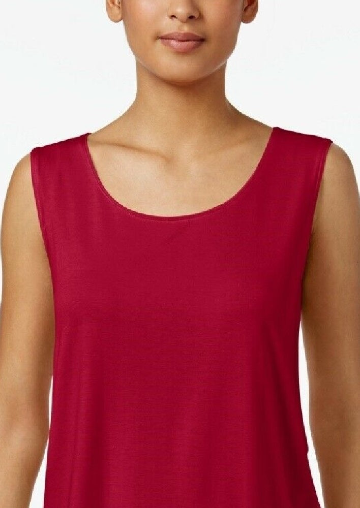 JM Collection Women's Scoop Neck Tank Top Red Size X-Small