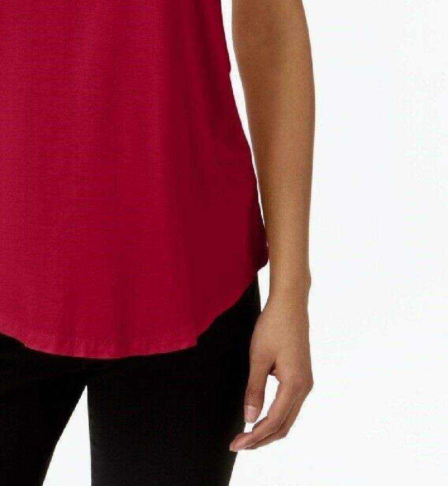 JM Collection Women's Scoop Neck Tank Top Red Size X-Small