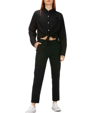 Hurley Junior's Cotton Tie Front Shirt Black Size X-Small