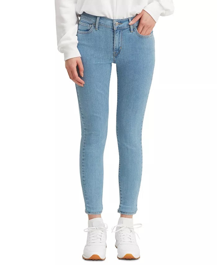 Levi's Women's 710 Striped Super Skinny Jeans Blue Size 31x30