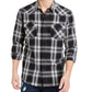 Sun + Stone Men's Printed Collared Dress Shirt Black Size Small