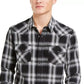 Sun + Stone Men's Printed Collared Dress Shirt Black Size Small