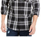 Sun + Stone Men's Printed Collared Dress Shirt Black Size Small