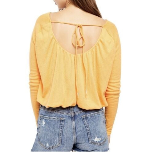 Free People Women's Bondi Thermal Top Yellow  Size Large