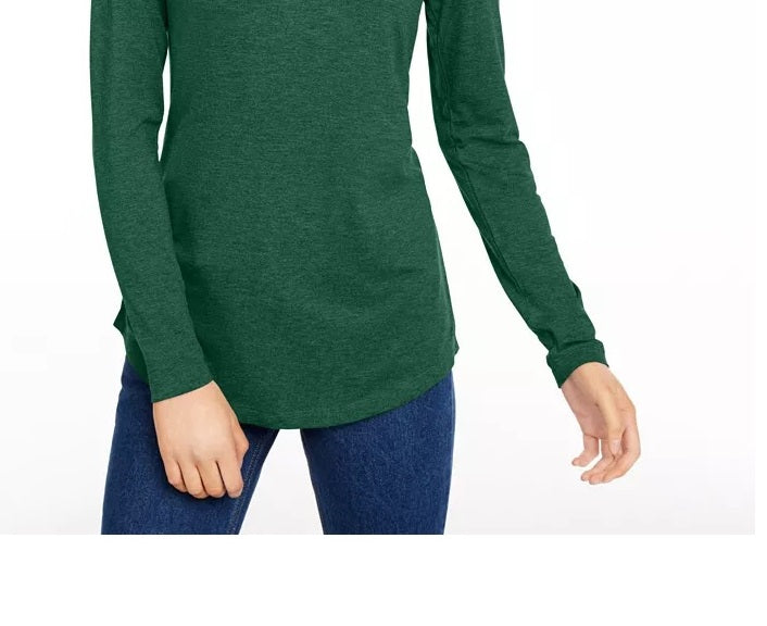 Maison Jules Women's Turtleneck Top Green Size Large